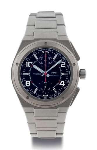 IWC. AN OVERSIZED TITANIUM AUTOMATIC CHRONOGRAPH WRISTWATCH WITH BRACELET