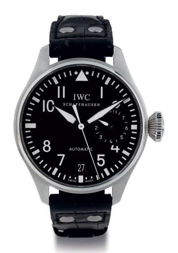 IWC. A STAINLESS STEEL AUTOMATIC 7-DAY WRISTWATCH WITH DATE AND POWER RESERVE