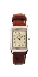 A LADY'S STAINLESS STEEL REVERSIBLE WRISTWATCH, BY JAEGER-LECOULTRE