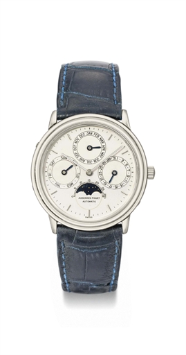 Audemars Piguet. A fine 18K white gold automatic perpetual calendar wristwatch with moon phases