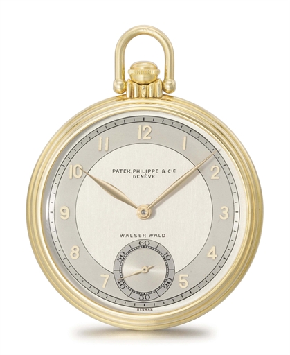 PATEK PHILIPPE. A FINE, RARE AND ATTRACTIVE 18K GOLD OPENFACE KEYLESS LEVER DRESS WATCH WITH THREE-TONE DIAL