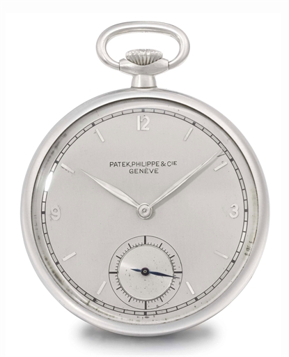 Patek Philippe. A stainless steel openface keyless lever dress watch