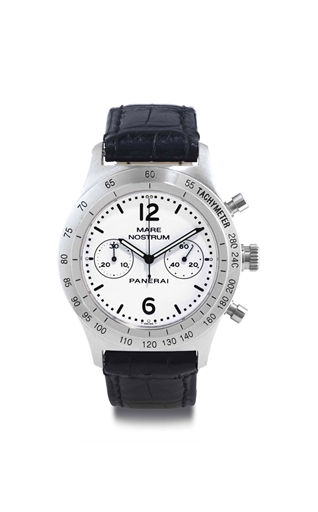 PANERAI. A RARE STAINLESS STEEL AUTOMATIC CHRONOGRAPH DIVER'S WRISTWATCH