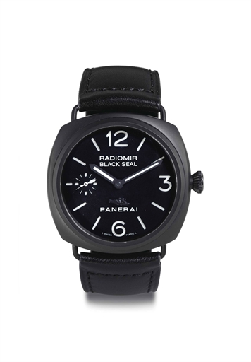 PANERAI. AN OVERSIZED BLACK CERAMIC CUSHION DIVER'S WRISTWATCH WITH ECCENTRIC SECONDS