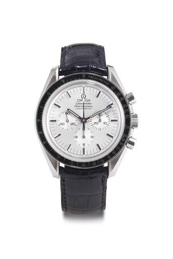 OMEGA. A LIMITED EDITION 18K WHITE GOLD CHRONOGRAPH WRISTWATCH
