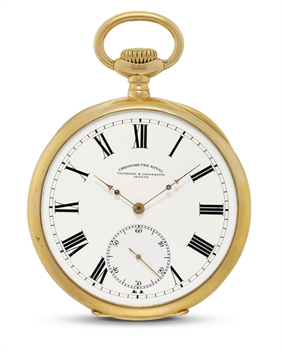VACHERON CONSTANTIN. A LARGE 18K GOLD OPENFACE KEYLESS LEVER POCKET WATCH