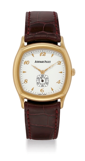 AUDEMARS PIGUET. AN 18K PINK GOLD LIMITED EDTION CUSHION-SHAPED WRISTWATCH