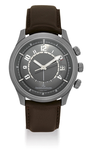 JAEGER-LECOULTRE. A TITANIUM LIMITED EDITION AUTOMATIC WRISTWATCH WITH DATE AND ALARM