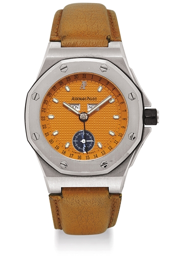 AUDEMARS PIGUET. A STAINLESS STEEL AUTOMATIC TRIPLE CALENDAR WRISTWATCH