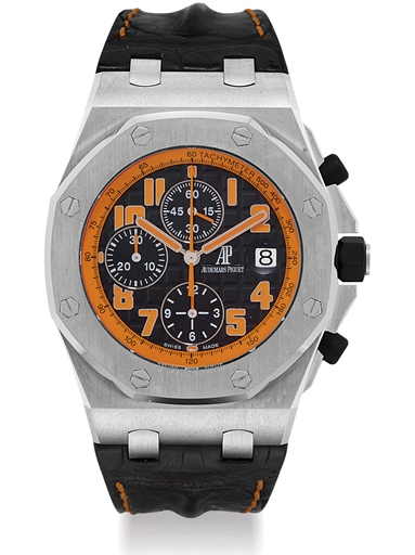 AUDEMARS PIGUET. A LARGE STAINLESS STEEL AUTOMATIC CHRONOGRAPH WRISTWATCH WITH DATE