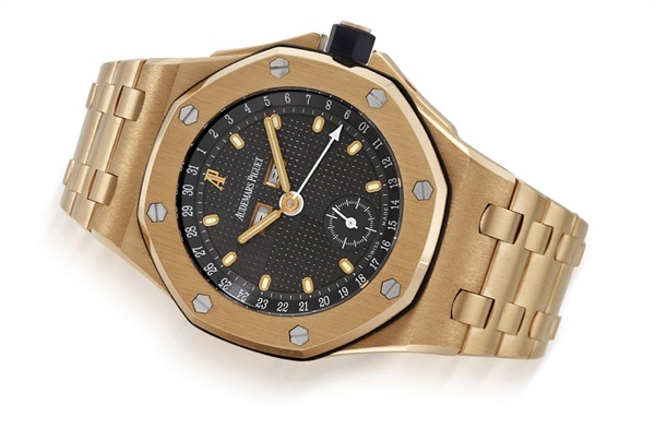 AUDEMARS PIGUET. A FINE 18K PINK GOLD LIMITED EDITION AUTOMATIC TRIPLE CALENDAR WRISTWATCH WITH BRACELET