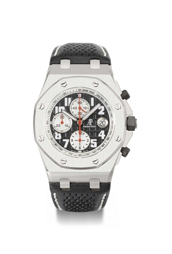 Audemars Piguet. A large stainless steel limited edition tonneau-shaped automatic chronograph wristwatch with date