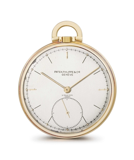 Patek Philippe. An 18K gold openface keyless lever dress watch