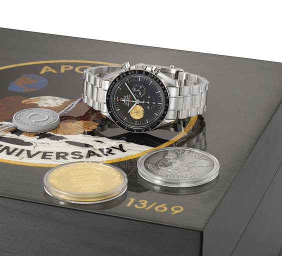 Omega. A fine and rare platinum limited edition chronograph wristwatch with bracelet