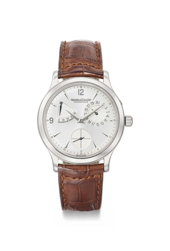 Jaeger-LeCoultre. A stainless steel automatic wristwatch with power reserve and date