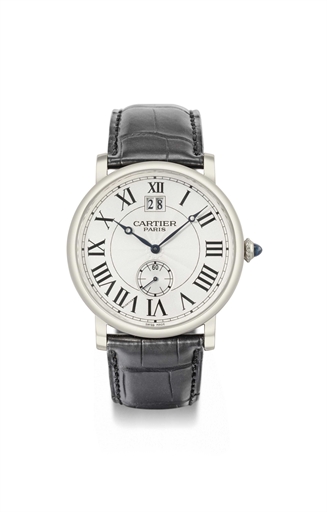 Cartier. A large 18K white gold wristwatch with date
