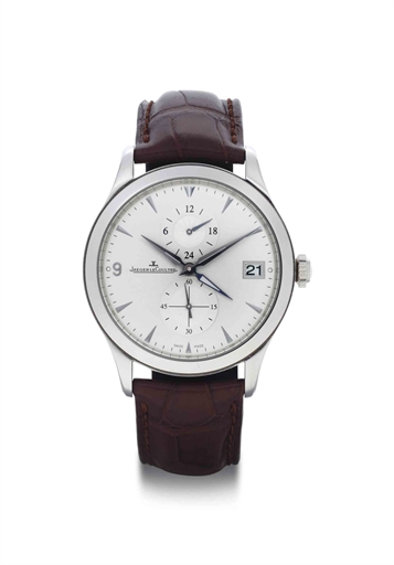 Jaeger-LeCoultre. A Stainless Steel Automatic Dual Time Wristwatch With Date And 24 Hour Indication