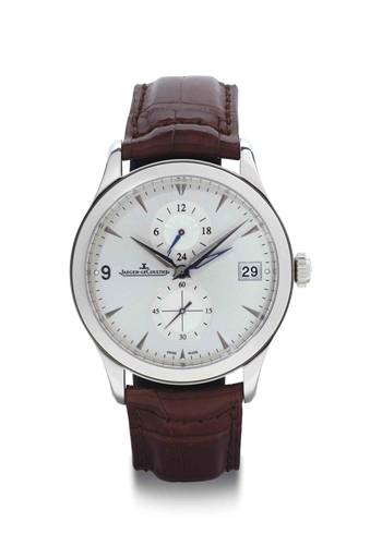 Jaeger-LeCoultre. A Stainless Steel Automatic Dual Time Wristwatch With Date And 24 Hour Indication
