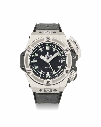 Hublot. An oversized titanium and rubber limited edition automatic diver's wristwatch with sweep centre seconds and date
