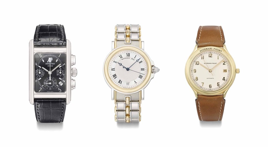 Audemars Piguet and Breguet. A lot of one 18K white gold, one 18K gold and one stainless steel and gold automatic wristwatches