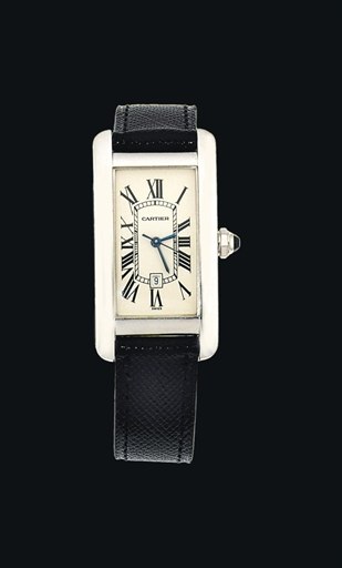 An 18ct. white gold automatic wristwatch, by Cartier