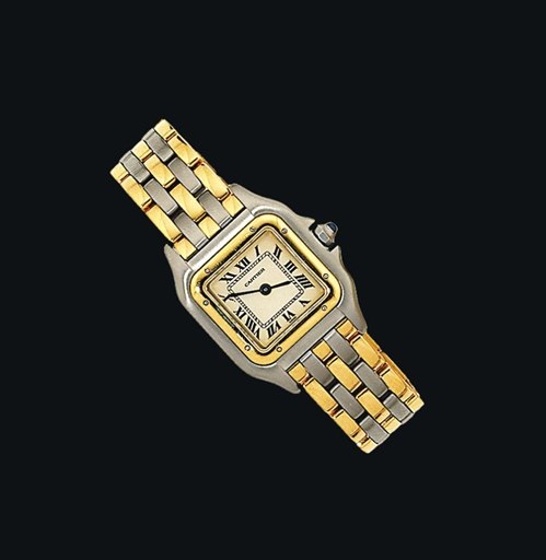 A bi-metallic quartz Panthere wristwatch, by Cartier
