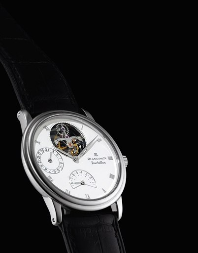 BLANCPAIN. A FINE PLATINUM LIMITED EDITION TOURBILLON WRISTWATCH WITH 8 DAY POWER RESERVE AND DATE