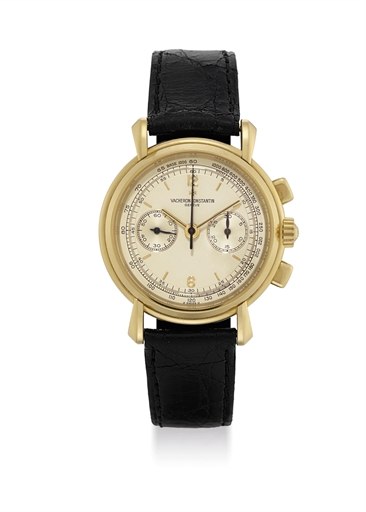 VACHERON CONSTANTIN. A FINE 18K GOLD CHRONOGRAPH WRISTWATCH