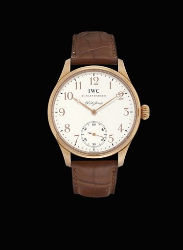 IWC. A FINE AND LARGE 18K PINK GOLD LIMITED EDITION WRISTWATCH