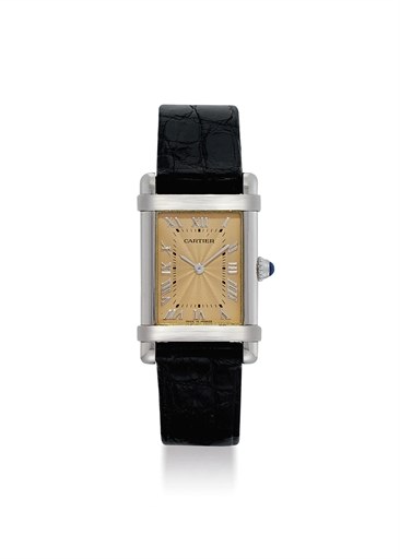 CARTIER. A PLATINUM LIMITED EDITION RECTANGULAR WRISTWATCH