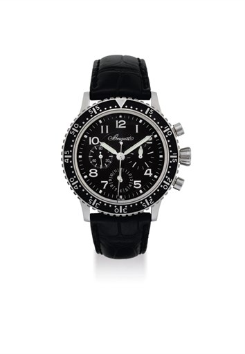 BREGUET. A STAINLESS STEEL LIMITED EDITION AUTOMATIC FLYBACK CHRONOGRAPH WRISTWATCH