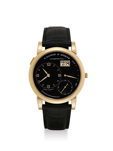 A. LANGE & SÖHNE. A FINE 18K PINK GOLD WRISTWATCH WITH DATE AND POWER RESERVE