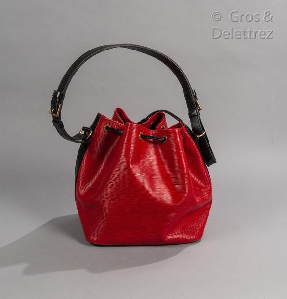 Sold at Auction: Louis Vuitton Red Petit Epi Noe Bucket Bag 1989