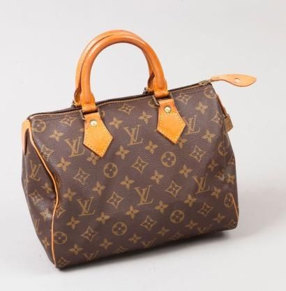 Louis Vuitton Speedy 25 Handbag Brown Leather for sale online