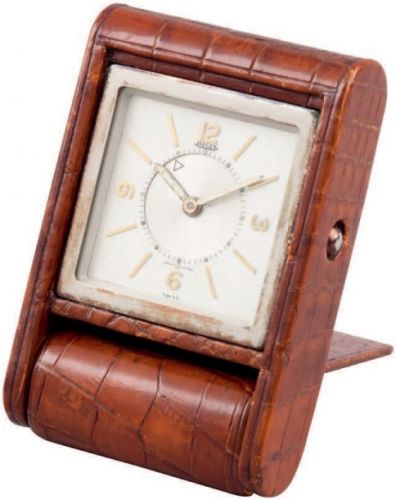 Réveil De Voyage Jaeger-LeCoultre Ados Türler - Doré Rose, Années 1940, Révisé Et Garanti
