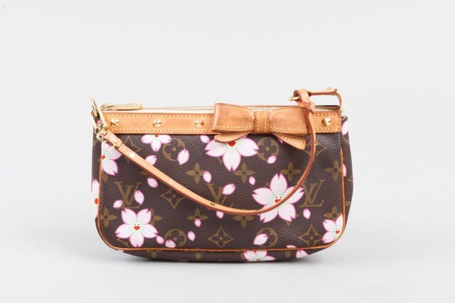 Limited Edition Louis Vuitton Murakami White Cherry Blossom Pochette –  Angeles Vintage