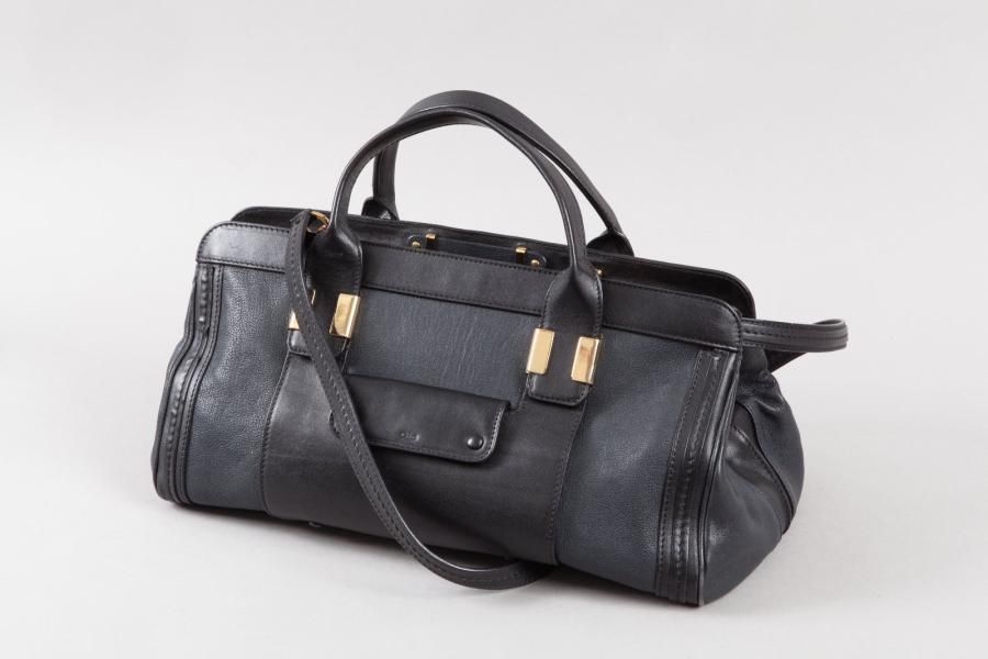 CHLOE;Sac " Alice " en chèvre et veau noir,…