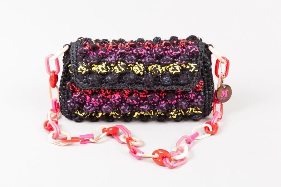 MISSONI;Sac "M" 29cm en raphia et coton…