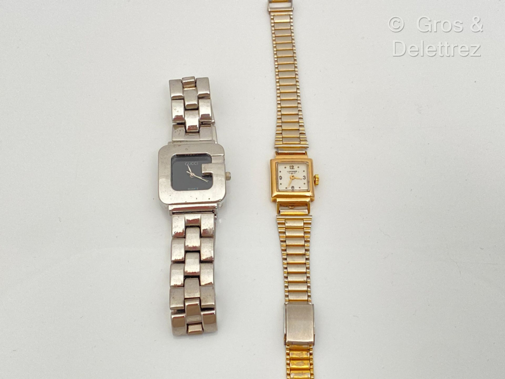 Lot de deux montres en métal: - GUCCI Montre... - Lot 220 - Gros & Delettrez