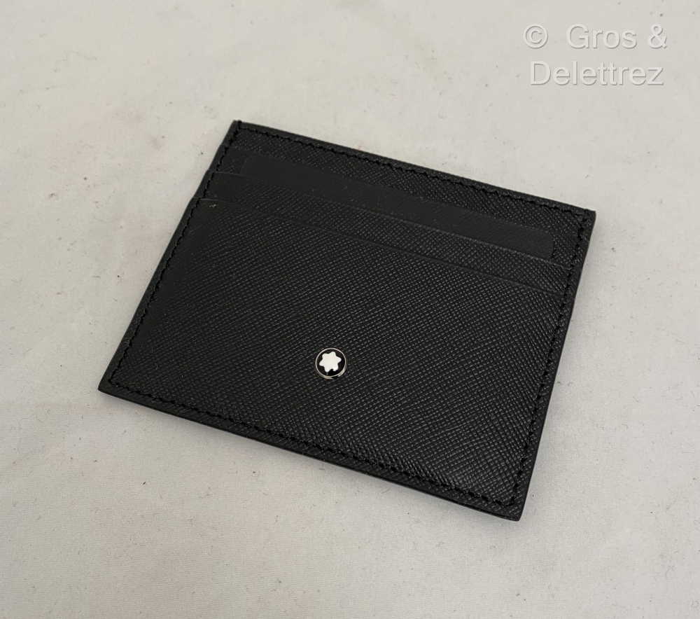 MONTBLANC Porte carte en cuir grainé noir,... - Lot 120 - Gros & Delettrez