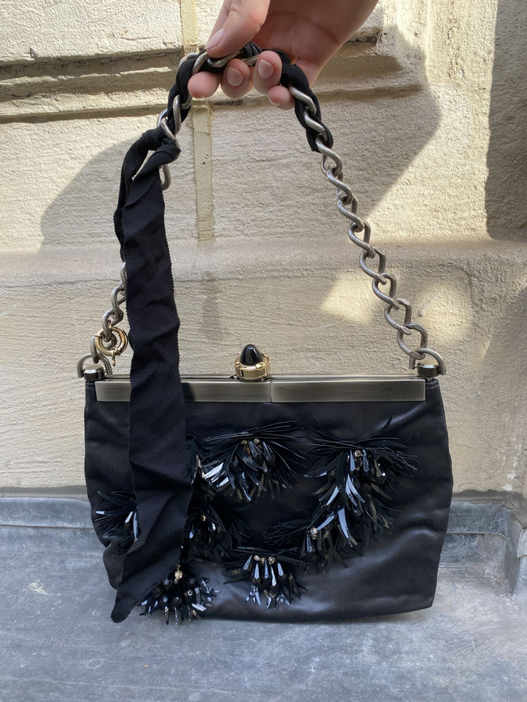 LANVIN Sac pochette du soir 25cm en satin... - Lot 211 - Gros & Delettrez