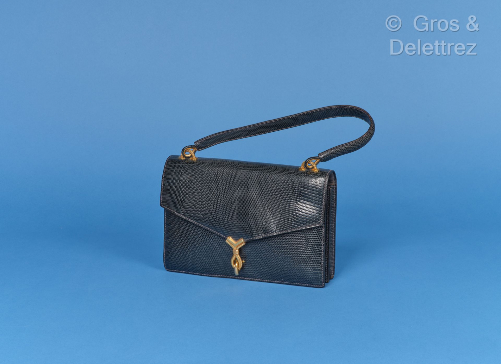  HERMÈS Paris - Sac "Cordeau" 24cm en Lézard... - Lot 110 - Gros & Delettrez