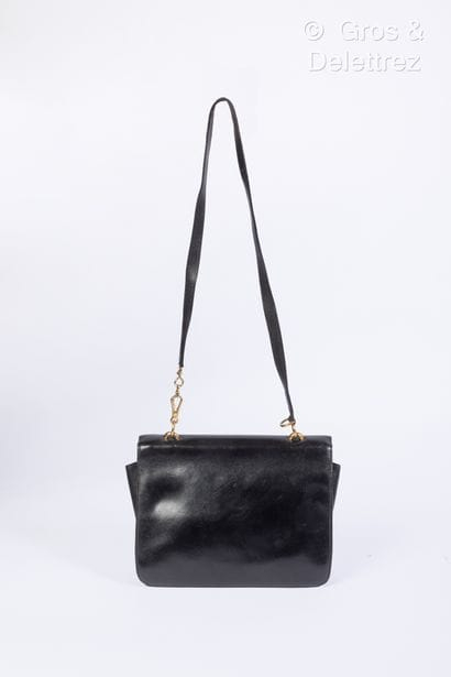 HERMES Paris - Sac "Sandrine" 23cm en box noir, fermeture la - Lot 5