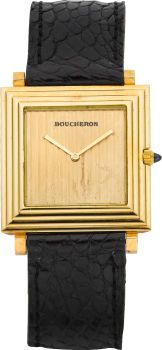 Boucheron 18k Gold Ultra Thin Wristwatch....