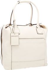 Calvin Klein White Pebbled Leather Oversize Weekend Tote Bag....