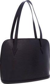 Louis Vuitton Black Epi Leather Lussac Tote Bag.