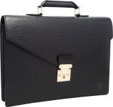 Louis Vuitton Black Epi Leather Conseiller Ambassadeur Briefcase.