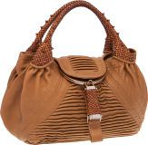 Fendi Beige Leather Spy Bag with Gold & Silver Hardware.