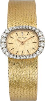 Patek Philippe Ref. 3394/1 Lady's Diamond & Gold Wristwatch....