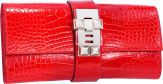 Hermes 23cm Shiny Geranium Alligator Medor Clutch Bag with.Palladium Hardware.